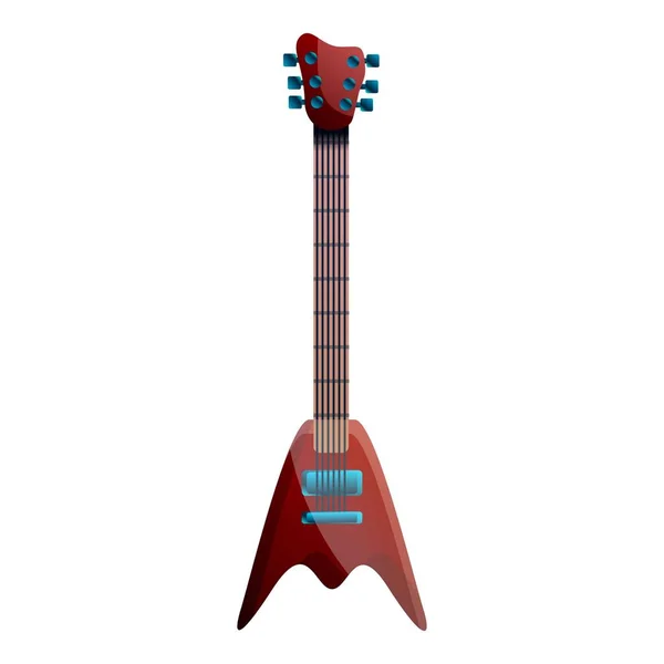 Klasyczna ikona gitary elektrycznej, styl kreskówki — Wektor stockowy