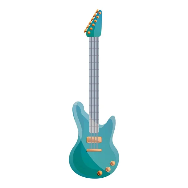 Niebieska ikona gitary elektrycznej, styl kreskówki — Wektor stockowy