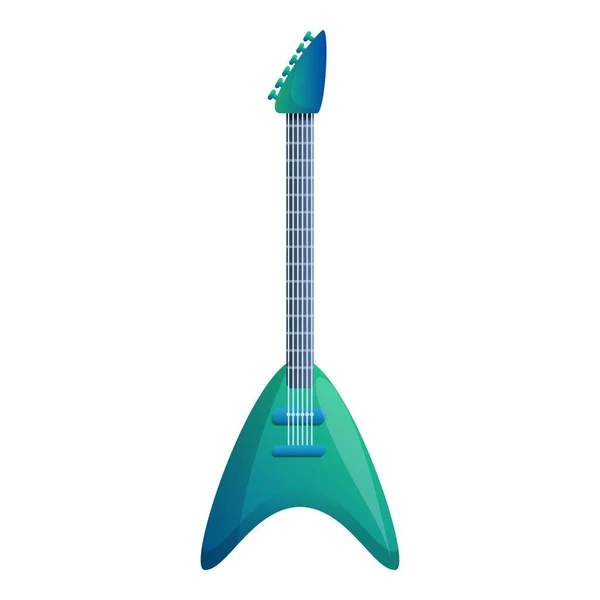 Zielona mięta gitara ikona, styl kreskówki — Wektor stockowy