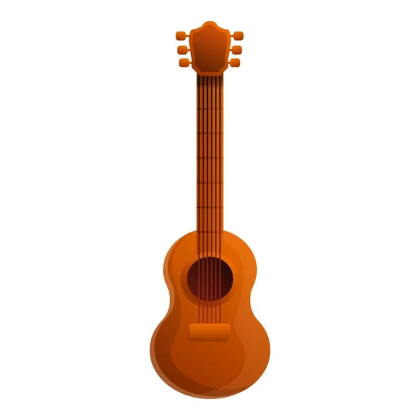 Drewniana ikona gitary, styl kreskówki — Wektor stockowy