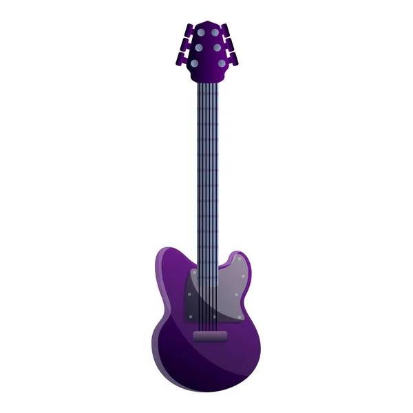 Fioletowa ikona gitary, styl kreskówki — Wektor stockowy