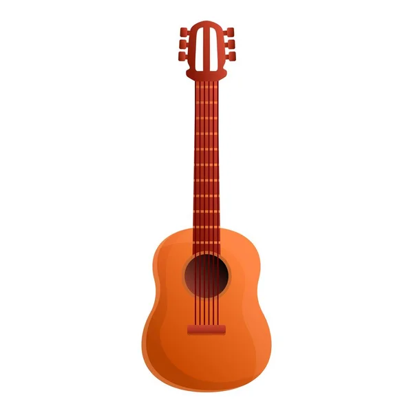 Drewniana ikona gitary klasycznej, kreskówka — Wektor stockowy
