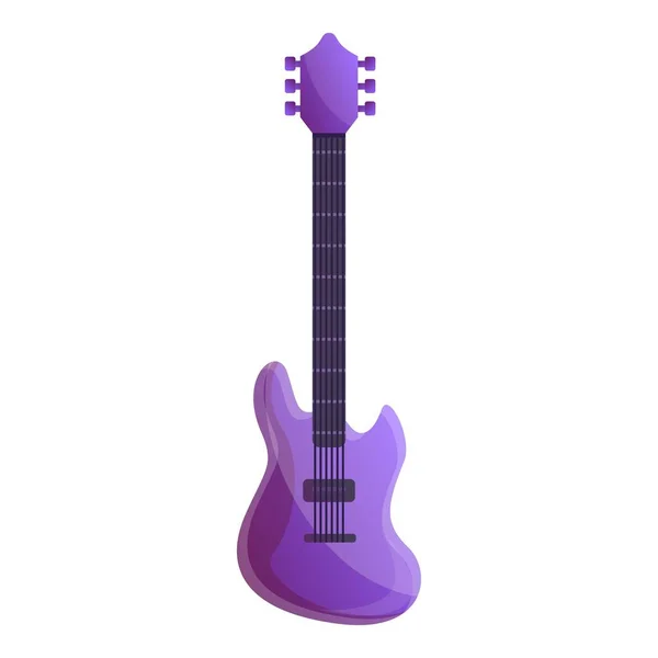 Kolorowy fioletowy gitara ikona, styl kreskówki — Wektor stockowy