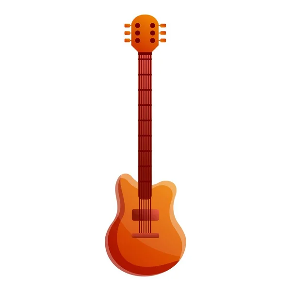 Electric bass guitar icon, cartoon style — Stock Vector
