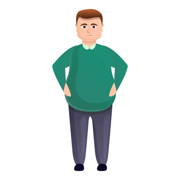 Fat man icon, cartoon style — Stock Vector