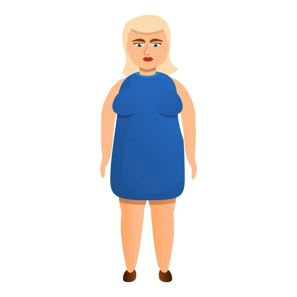 Избыточный вес блондинка икона, стиль мультфильма — стоковый вектор