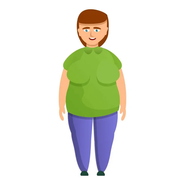 Icône femme taille plus, style dessin animé — Image vectorielle