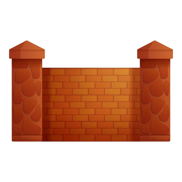 Ikona słupa ogrodzenia z cegły, kreskówka — Wektor stockowy