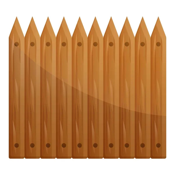 Ikona plotu z vysokého dřeva, kreslený styl — Stockový vektor
