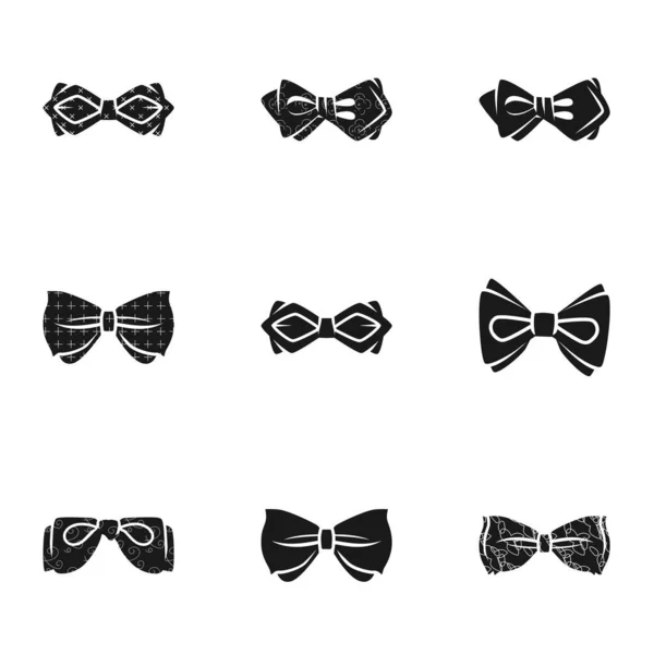 Cerimônia arco gravata ícone definido, estilo simples —  Vetores de Stock