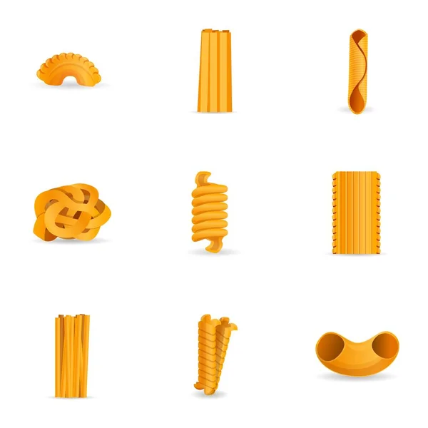 Conjunto de iconos de pasta culinaria, estilo de dibujos animados — Vector de stock