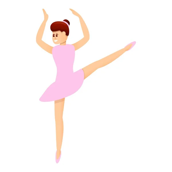 Cute ballerina icon, cartoon style — Stock Vector