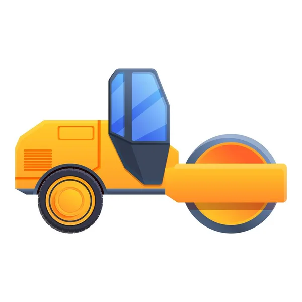 City road roller icon, cartoon style — Stock Vector