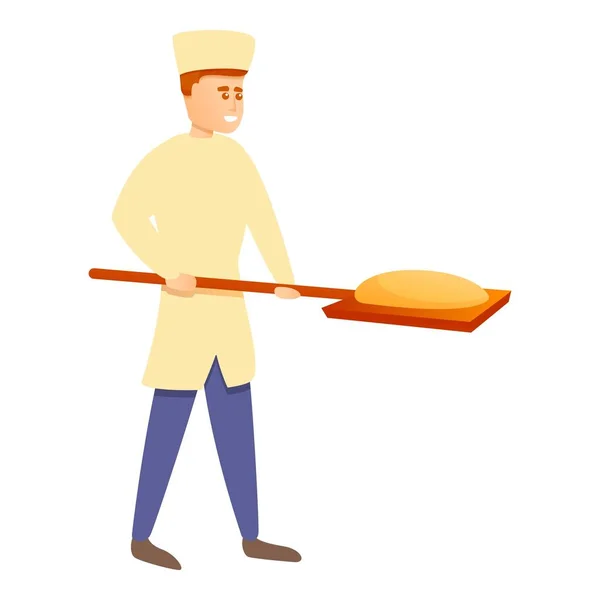 Икона пекаря хлеба, стиль мультфильма — стоковый вектор
