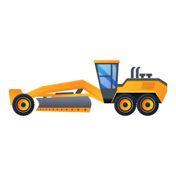 Demolition grader machine icon, cartoon style — Stock Vector