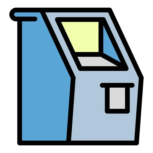 Icône de terminal bancaire, style contour — Image vectorielle