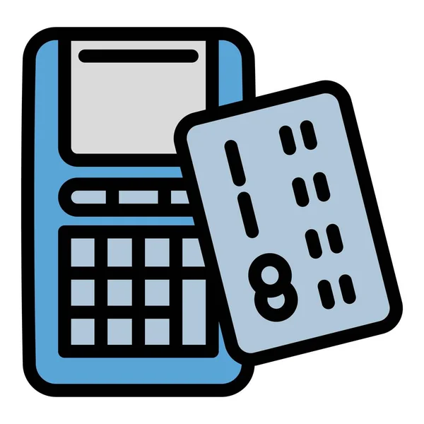 Creditcard terminal icoon, contourstijl — Stockvector