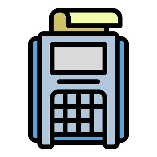 Icône de reçu de terminal Pos, style contour — Image vectorielle