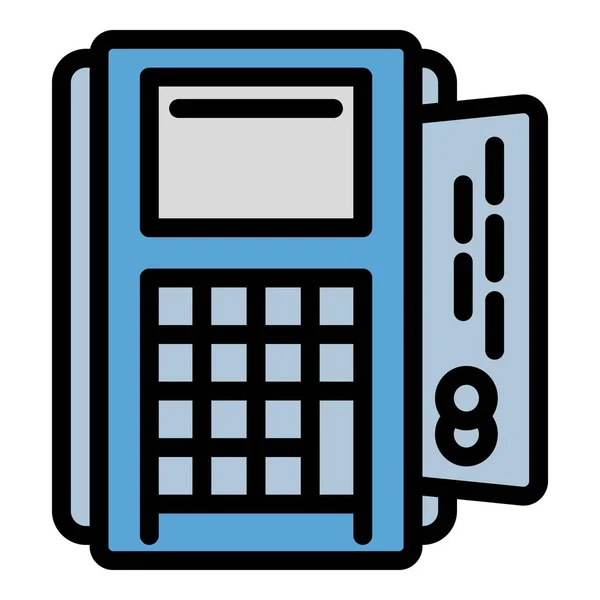 Icono de la máquina terminal, estilo de esquema — Vector de stock