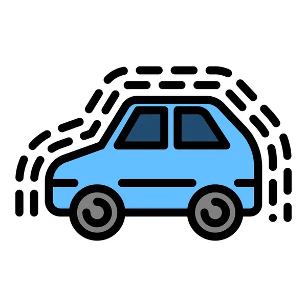 Icono del coche sin conductor, estilo de esquema — Vector de stock