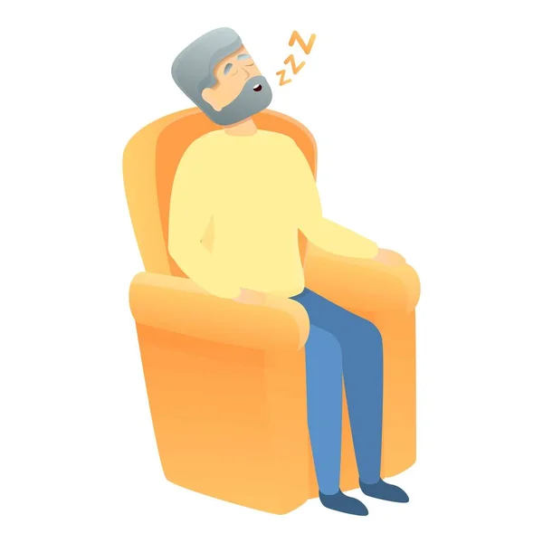 Dormir icono abuelo, estilo de dibujos animados — Vector de stock