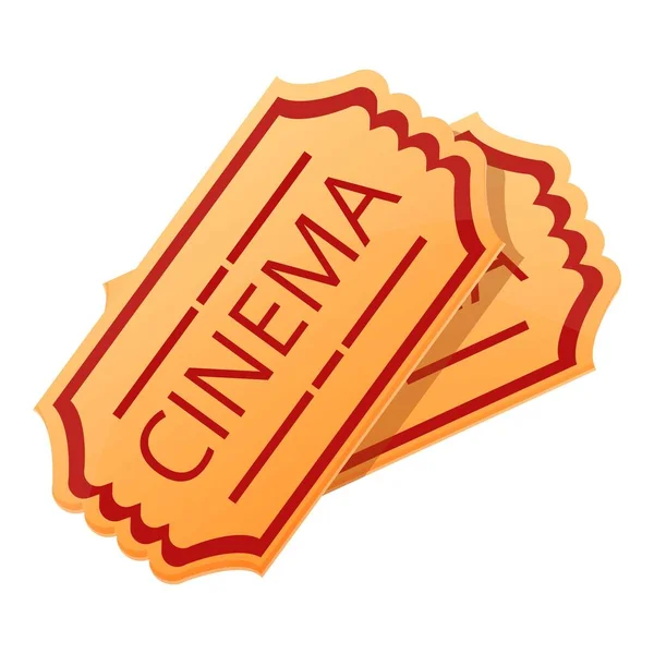 Icône billets de cinéma, style dessin animé — Image vectorielle