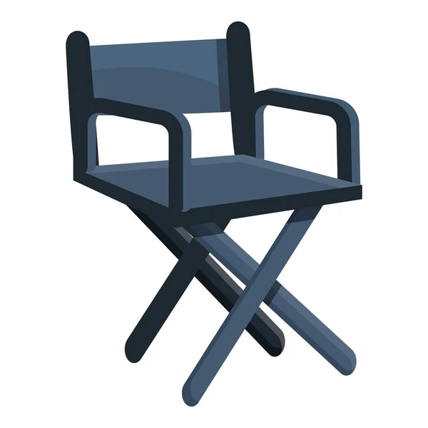 Träscen regissör stol ikon, tecknad stil — Stock vektor