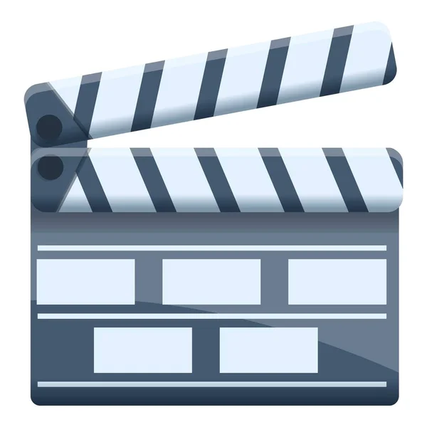 Cinema clapper icon, cartoon style — Stock Vector