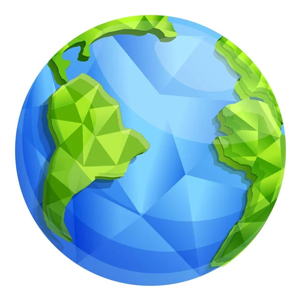 Icono de globo poligonal, estilo de dibujos animados — Vector de stock
