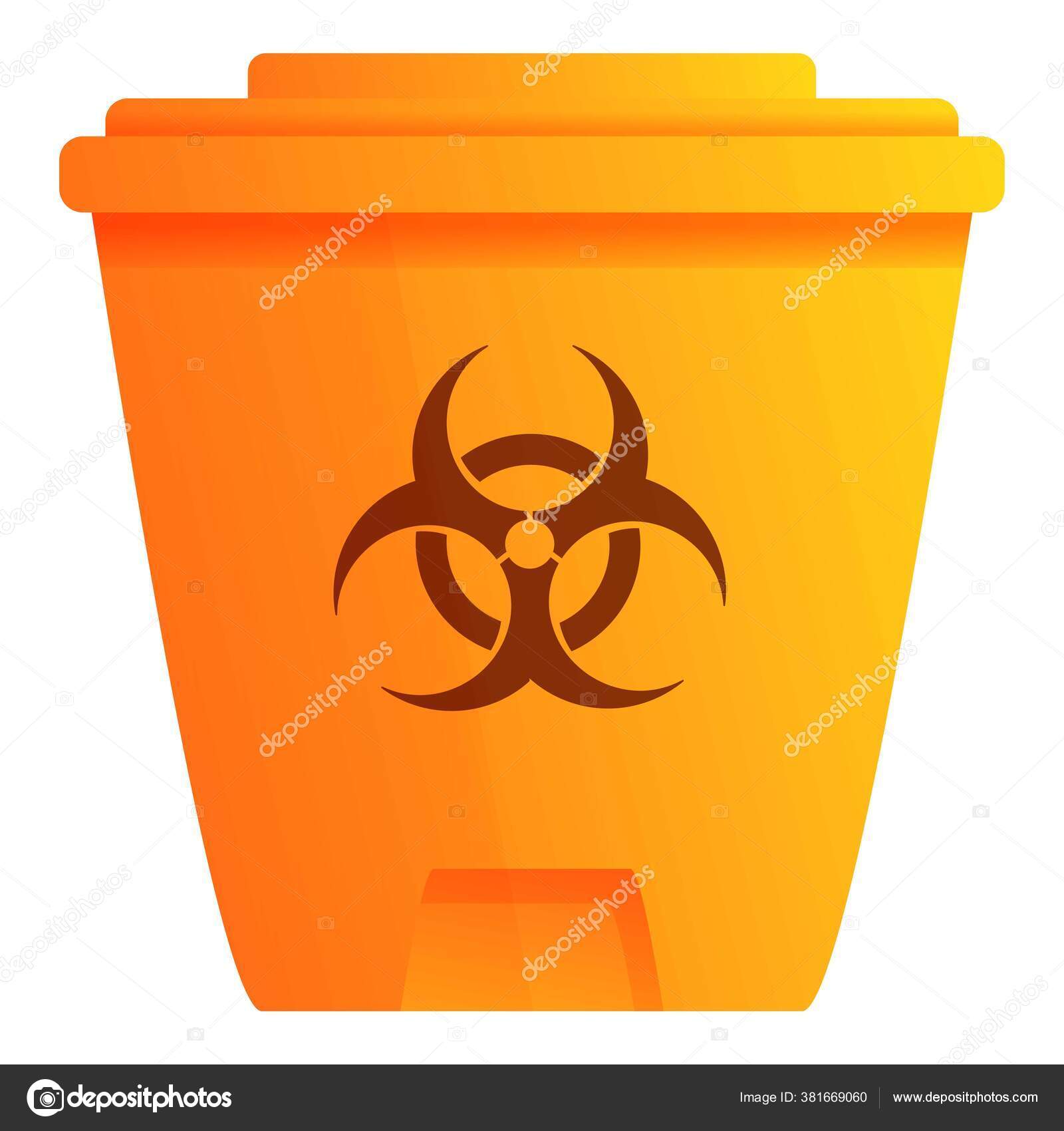 Biohazard garbage bin icon, cartoon style Stock Vector by ©Nsit0108