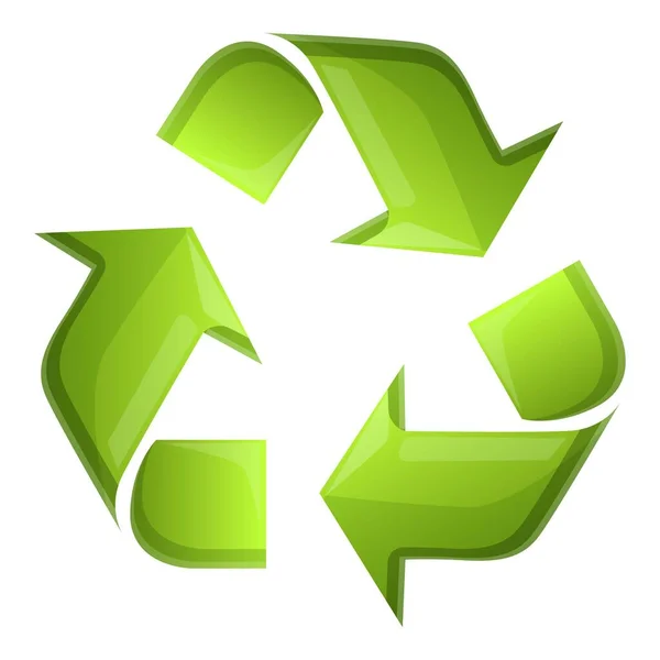 Recycle-Dreieck-Symbol, Cartoon-Stil — Stockvektor