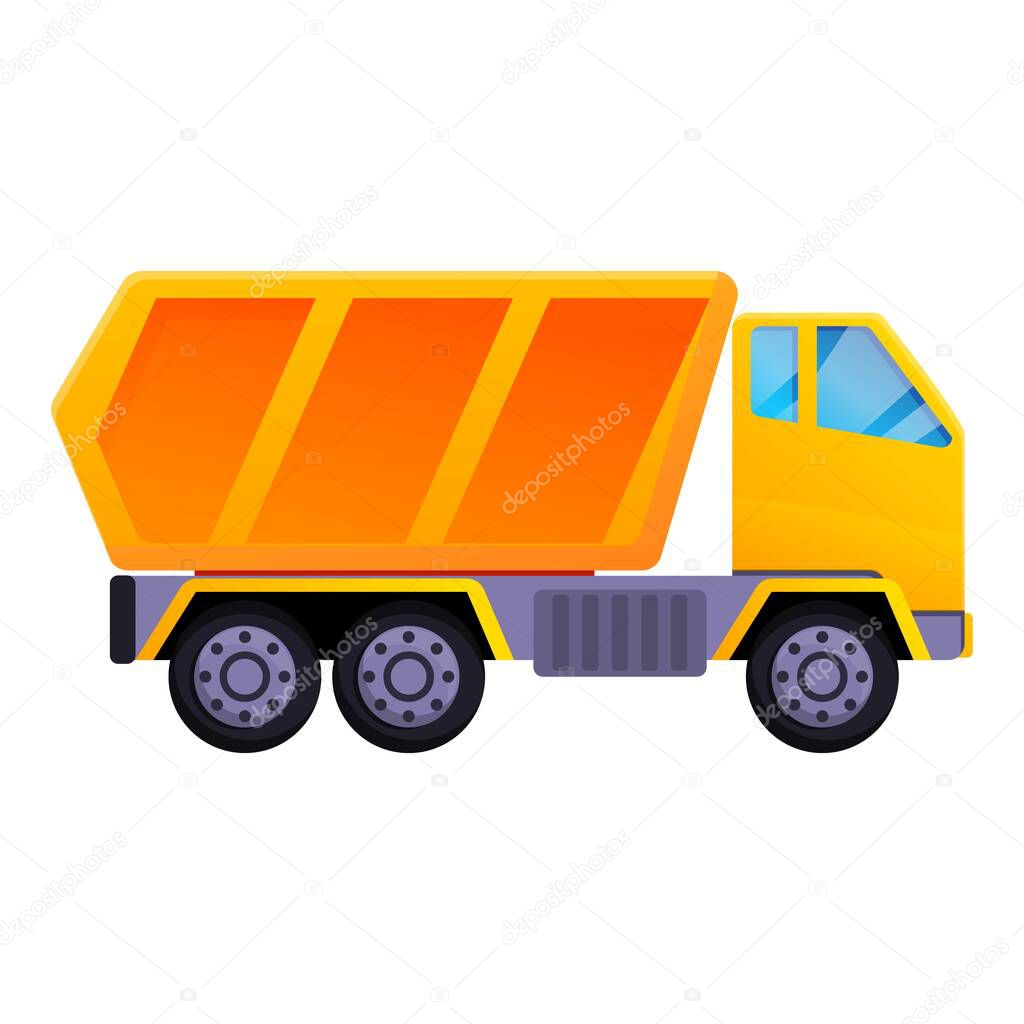 Construction tipper icon, cartoon style