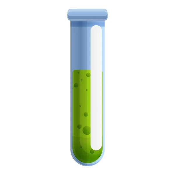 Chemical hazard test tube icon, cartoon style — Stock Vector
