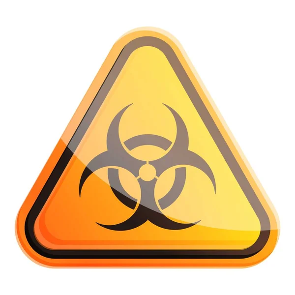 Icono de signo de peligro biológico, estilo de dibujos animados — Vector de stock