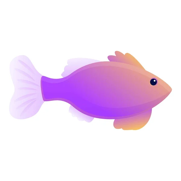 Pink fish icon, cartoon style — Stock Vector