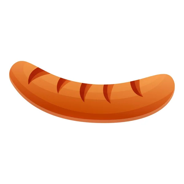 Icône de saucisse grillée, style dessin animé — Image vectorielle