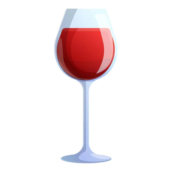 Червоне вино скляна ікона, мультиплікаційний стиль — стоковий вектор