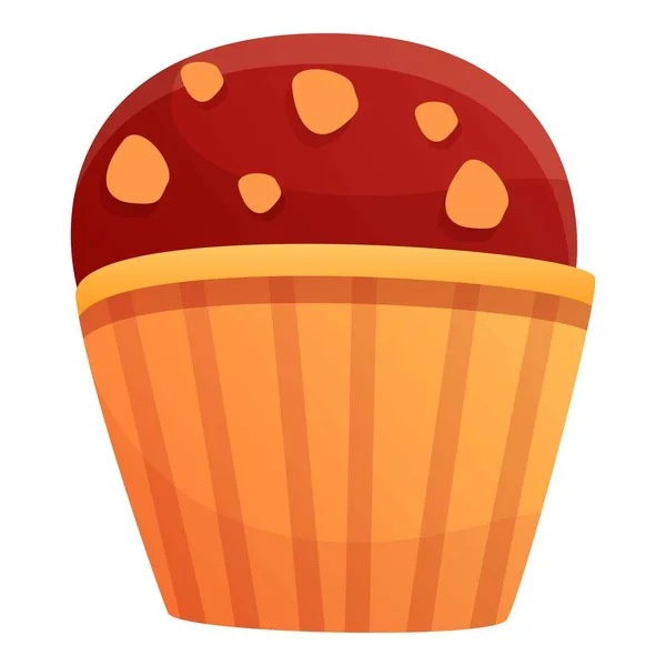 Cupcake-ikonen, tecknad stil — Stock vektor