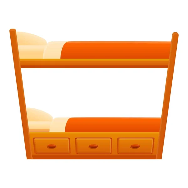 Muebles litera icono de la cama, estilo de dibujos animados — Vector de stock