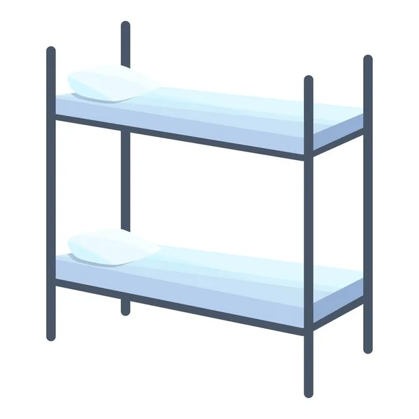 Albergue litera icono de la cama, estilo de dibujos animados — Vector de stock