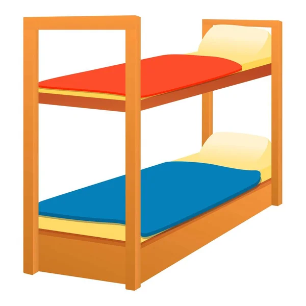 Double bunk bed icon, cartoon style — Stock Vector