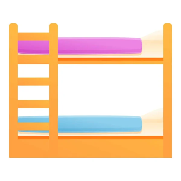 Bunk bed sleeping icon, cartoon style — Stock Vector