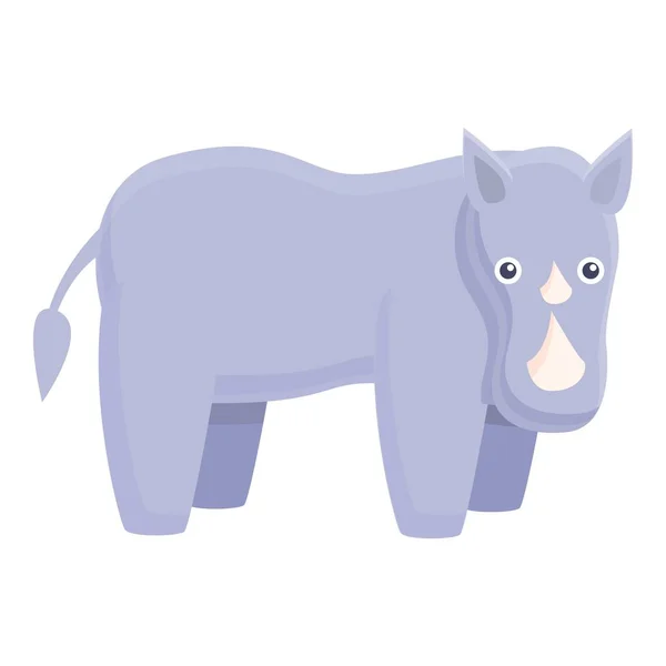 Icona animale rinoceronte, stile cartone animato — Vettoriale Stock