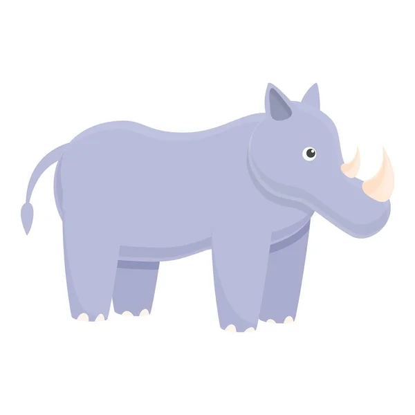 Ícone de rinoceronte zoológico, estilo cartoon — Vetor de Stock