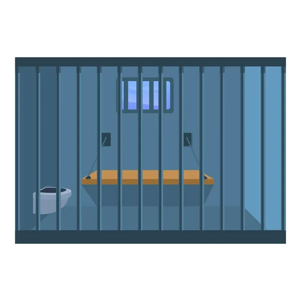 Icono de habitación de prisión vacía, estilo de dibujos animados — Vector de stock