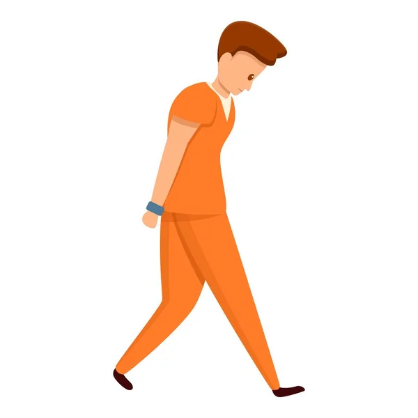 Triste icône de l'homme de prison, style dessin animé — Image vectorielle