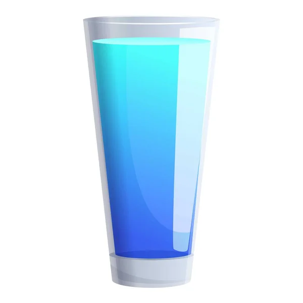 Mavi kokteyl cam ikonu, çizgi film tarzı. — Stok Vektör