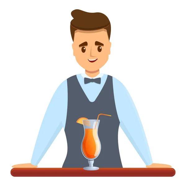 Bartender καλοκαιρινό κοκτέιλ εικονίδιο, στυλ κινουμένων σχεδίων — Διανυσματικό Αρχείο