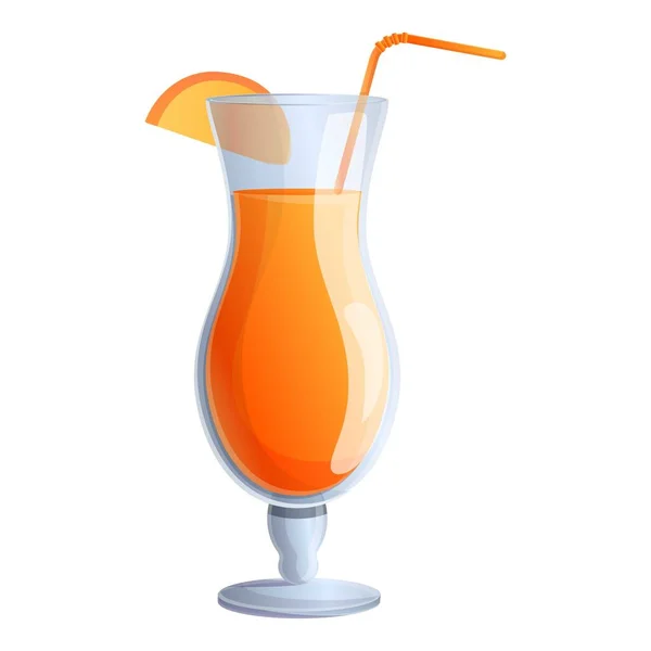 Icône cocktail plage, style dessin animé — Image vectorielle