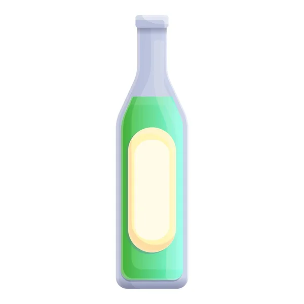 Zöld ital palack ikon, rajzfilm stílus — Stock Vector